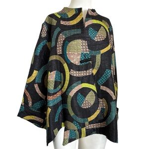 IC By Connie K Asymetric Geo Pattern Jacket Sz 1X